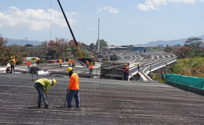 Construction workers doing road maintenance in Costa Rica